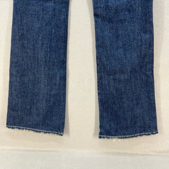 VTG KanCan Jeans Women's 5 Dark Blue Embroidered Hip Flare Preppy Normcore Rare - Picture 9 of 14